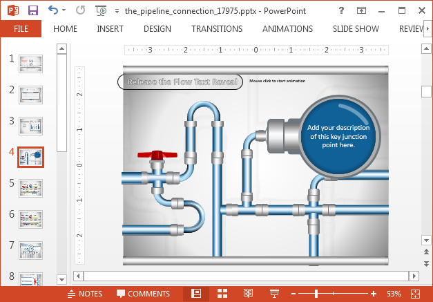 Animated pipeline illustrations for PowerPoint