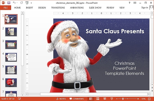 Animated santa claus PowerPoint template