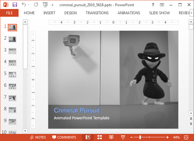 Animated spy PowerPoint template