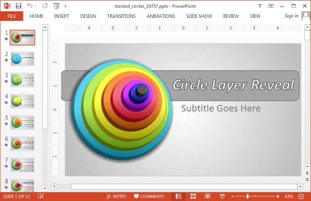 Animated stacked diagram template for PowerPoint