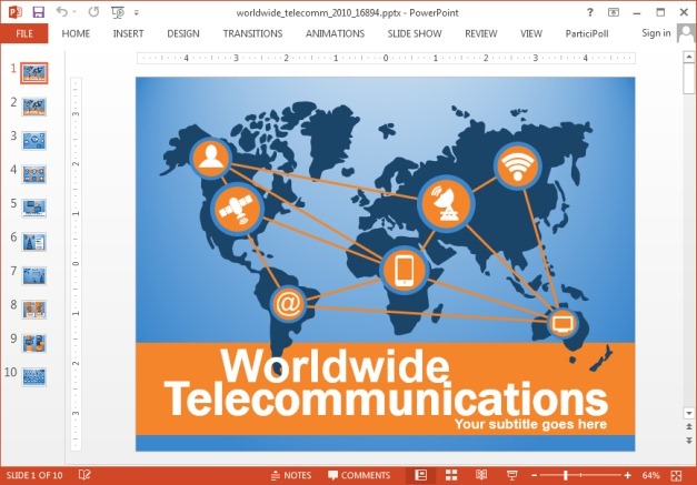 Animated telecom PowerPoint template