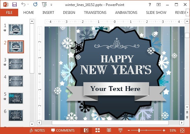 Animated winter lines PowerPoint template