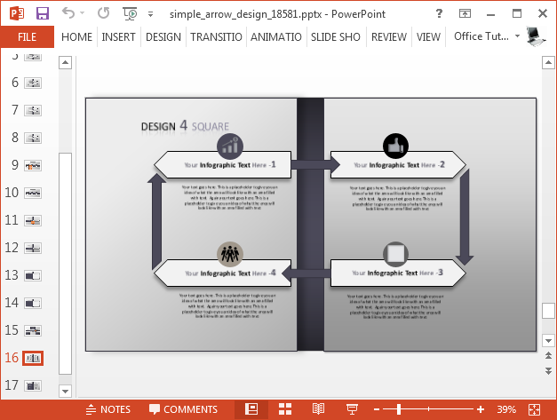 Arrow slide design for making infographics