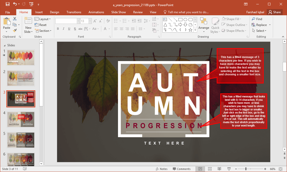 Autumn slide background