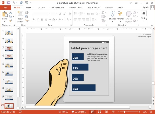 Bar chart on Tablet