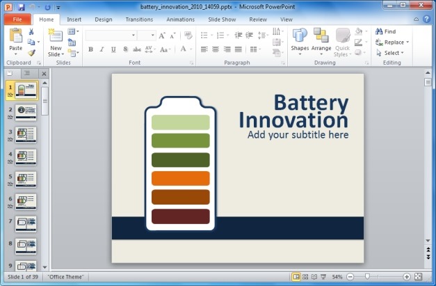 Battery Innovation PowerPoint Template