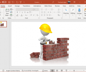 Brick wall construction clipart for PowerPoint