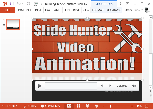Building blocks custom wall animation for PowerPoint