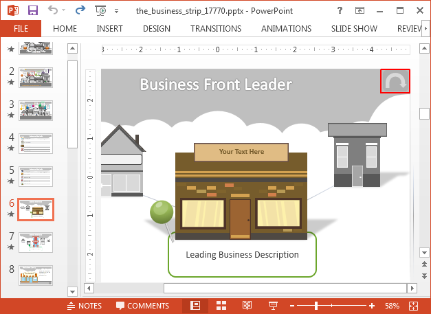 Business front PowerPoint template