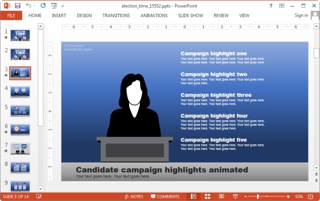 Candidate campaign slide