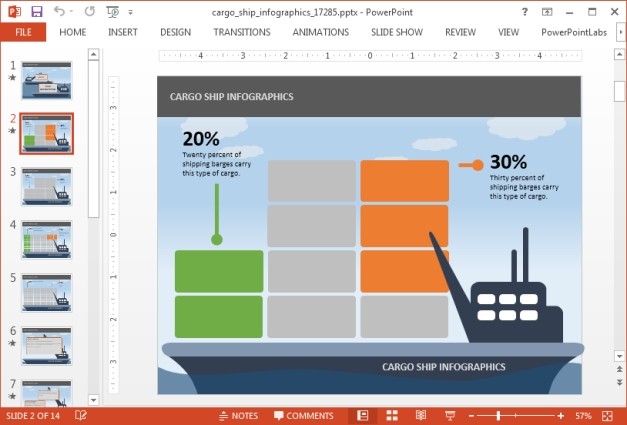 Cargo ship chart layout