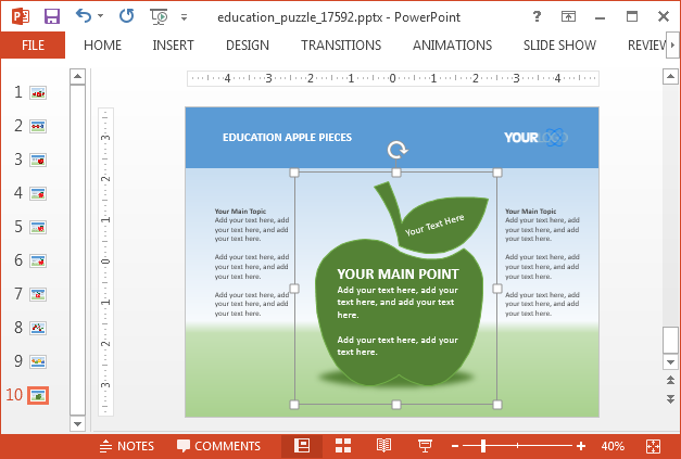 Change color of apple illustrations in sample slides