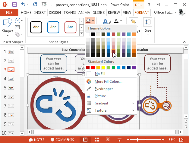 Change process diagram colors