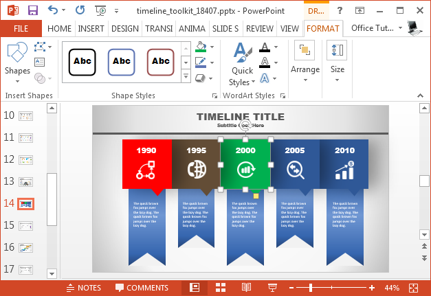 Change timeline colors