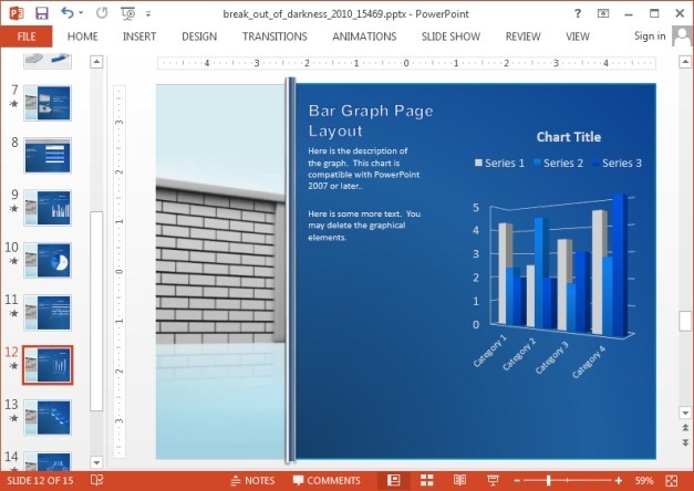 Chart slide for breaking wall template