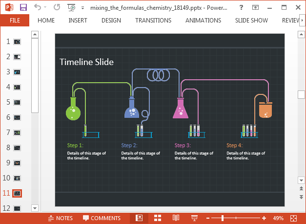 Chemistry lab slide design