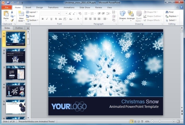 Christmas Snow PowerPoint Template