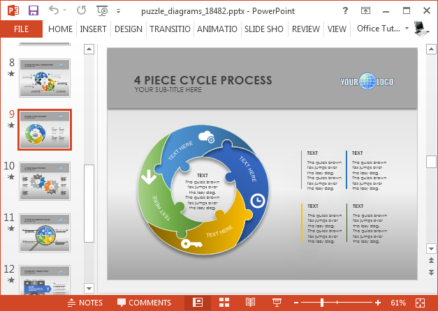 Circular diagram with puzzle pieces