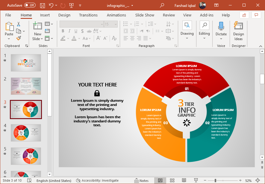 Circular infographic slide design