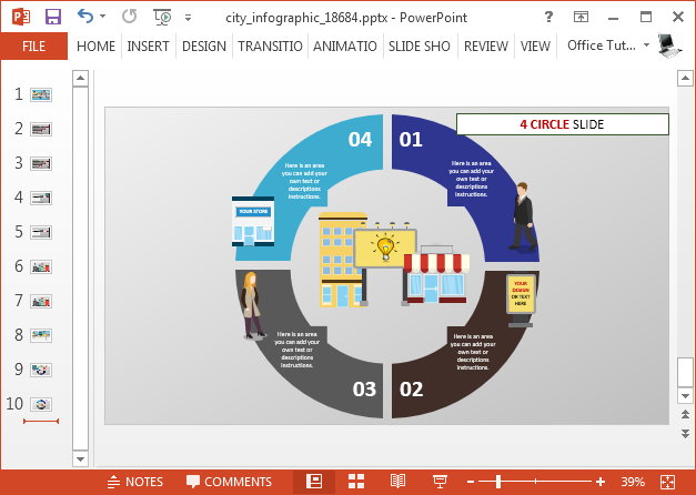 Circular infographic slide