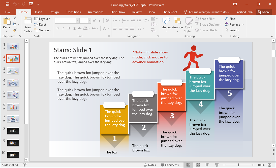 Climbing Stairs Template for PowerPoint