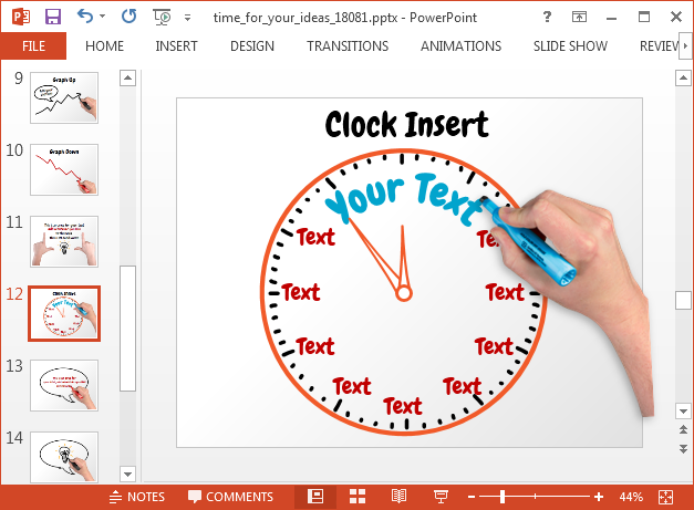 Clock and whiteboard slide design