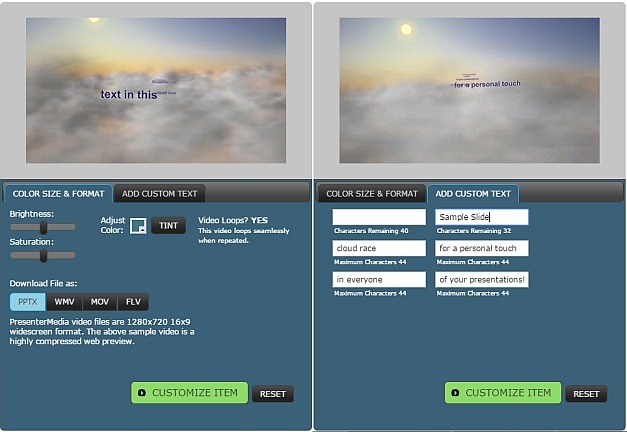 Clouds customizable video background