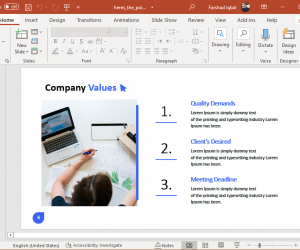 Company values infographic