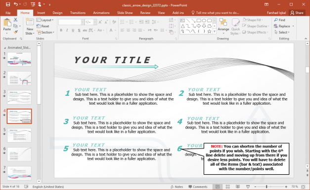 Trace Powerpoint Design Arrow Design PowerPoint Template