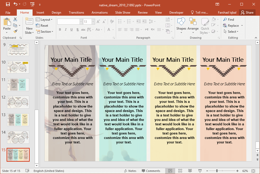 Comparison Slides with Dreamcatcher Image