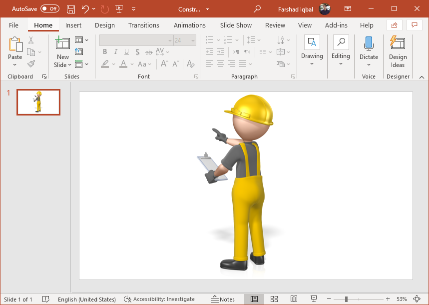 Construction Figure Clipart for PowerPoint