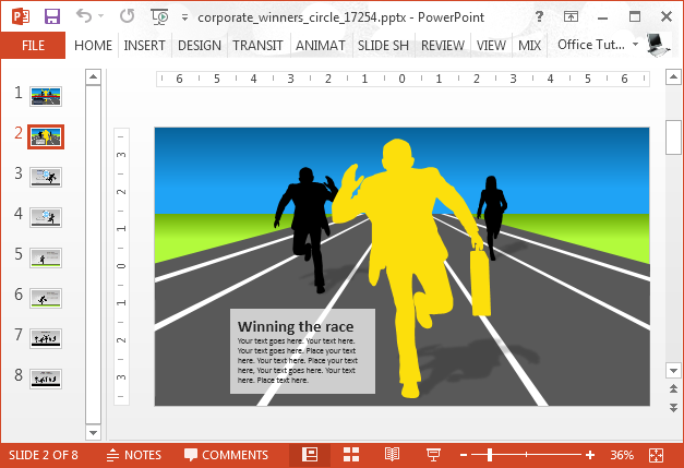 Corporate winners circle template for PowerPoint