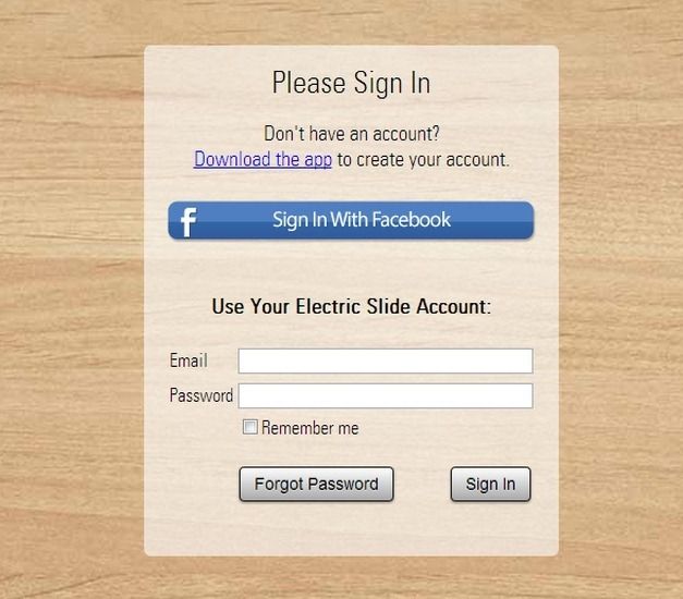 Create ElectricSlide account