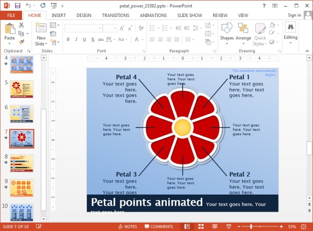 Create custom petal shaped diagrams