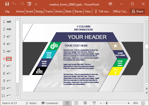 Creative forms infographic template