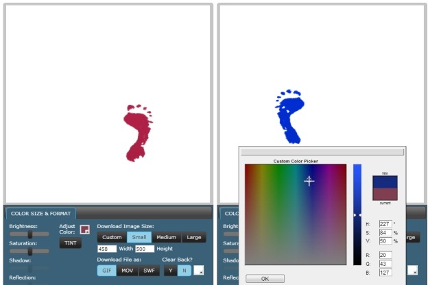 Customize red footsteps clip art