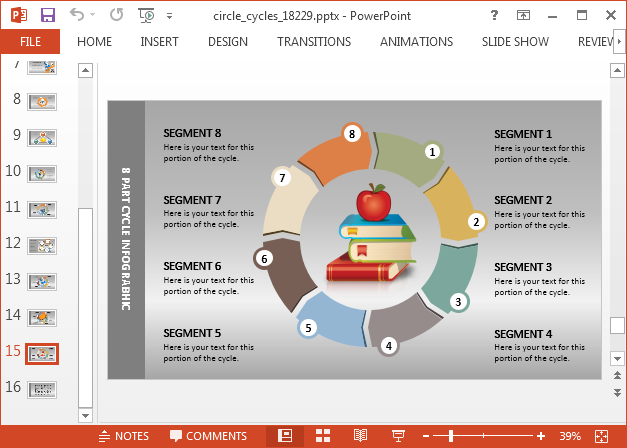 Cycle diagram template for PowerPoint