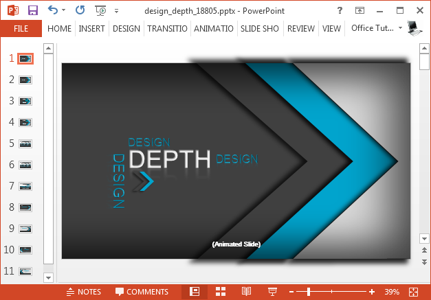 Design depth template for PowerPoint