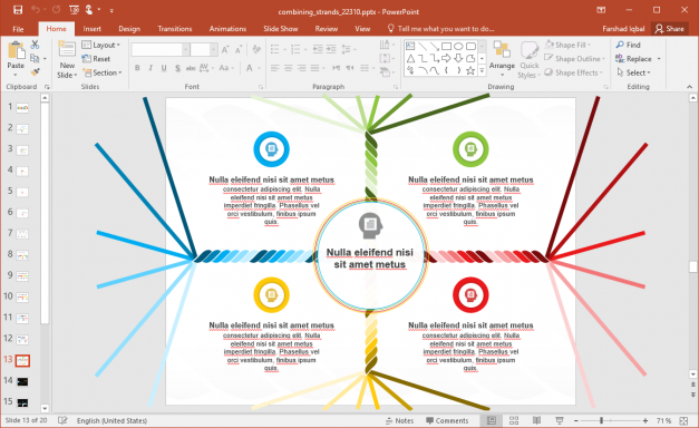Powerpoint Graphs Rope Strands Animated Strands PowerPoint Template