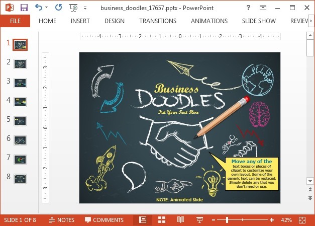 Doodle timeline PowerPoint template