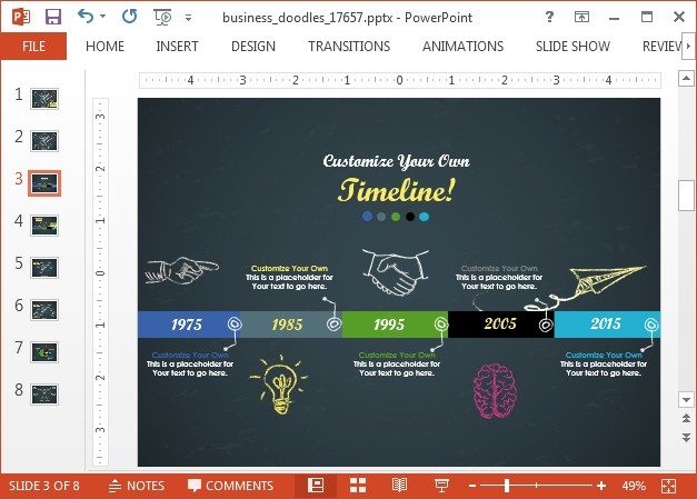 Doodle timeline slide