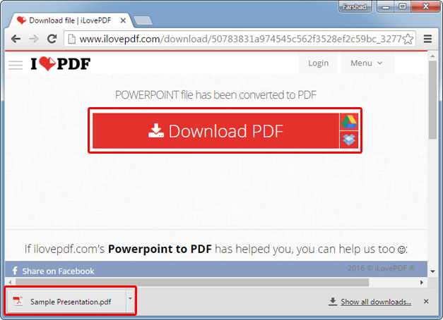 Download converted PDF file