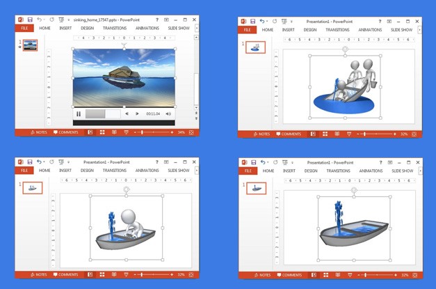 Drowning PowerPoint video animations