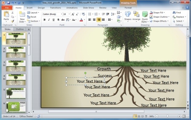 Easy To Edit Tree Template For PowerPoint