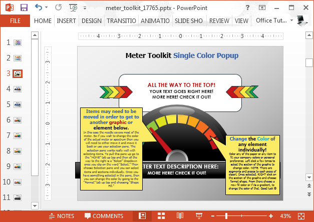 Editable guage diagrams