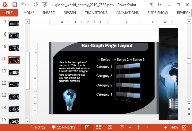 Energy chart layout