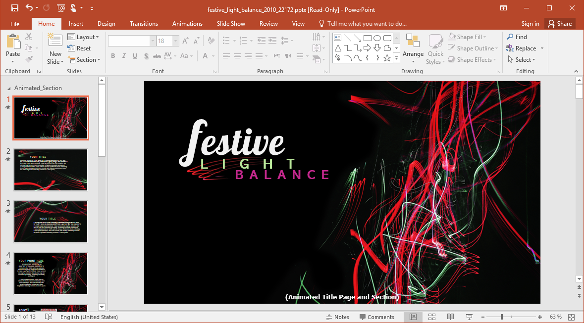 Animated Festive Light Balance PowerPoint Template