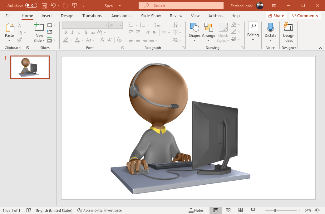 Figure at service desk clipart