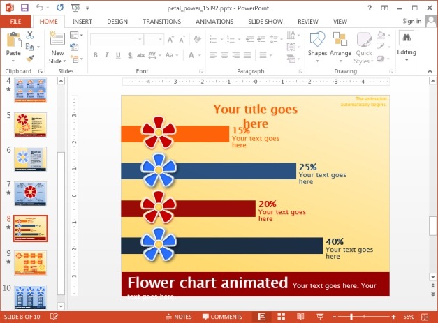 Flower bar chart slide