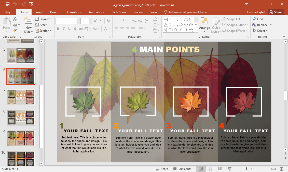 Four points comparison